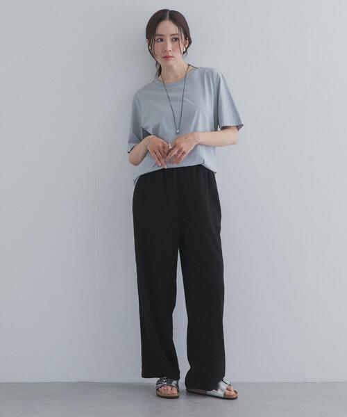 URBAN RESEARCH DOORS(アーバンリサーチドアーズ)の「楊柳ストレートイージーパンツ(その他パンツ・レディース・ブラック/ベージュ系その他・FREE)」の9枚目の写真