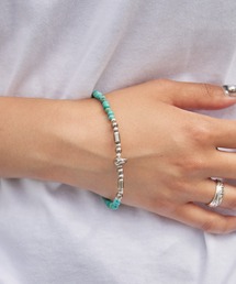 SunKu（サンク）の「SunKu/サンク Turquoise & Silver Pipe Ball Beads Bracelet ターコイズ & シルバー パイプ ボール ビーズ ブレスレット 天然石 メンズ レディース 秋 秋服 2026年秋冬（ブレスレット）」