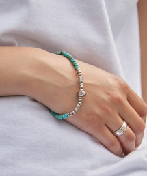ROOPTOKYO（ループトウキョウ）の「SunKu/サンク Turquoise & Silver Pipe Ball Beads Bracelet ターコイズ & シルバー パイプ ボール ビーズ ブレスレット 天然石 メンズ レディース 2026年 夏 夏服（ブレスレット）」