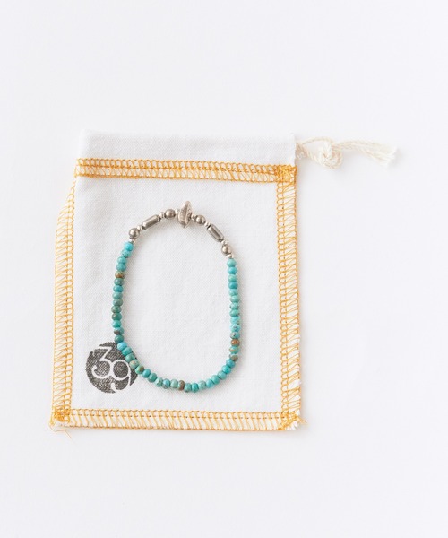 SunKu(サンク)の「SunKu/サンク Turquoise & Silver Pipe Ball Beads Bracelet ターコイズ & シルバー パイプ ボール ビーズ ブレスレット 天然石 メンズ レディース 2026年 夏 夏服(ブレスレット・メンズ・ターコイズブルー・FREE)」の2枚目の写真
