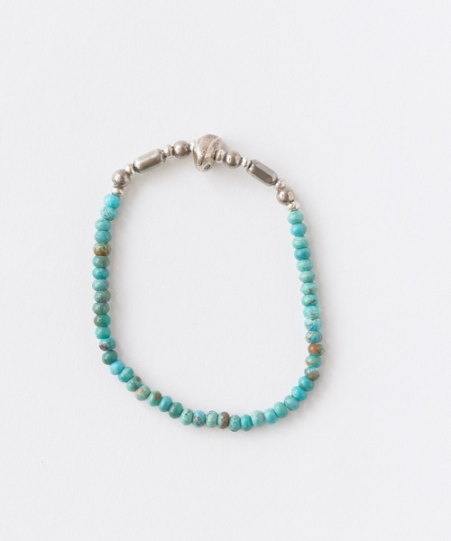 SunKu(サンク)の「SunKu/サンク Turquoise & Silver Pipe Ball Beads Bracelet ターコイズ & シルバー パイプ ボール ビーズ ブレスレット 天然石 メンズ レディース 2026年 夏 夏服(ブレスレット・メンズ・ターコイズブルー・FREE)」の3枚目の写真