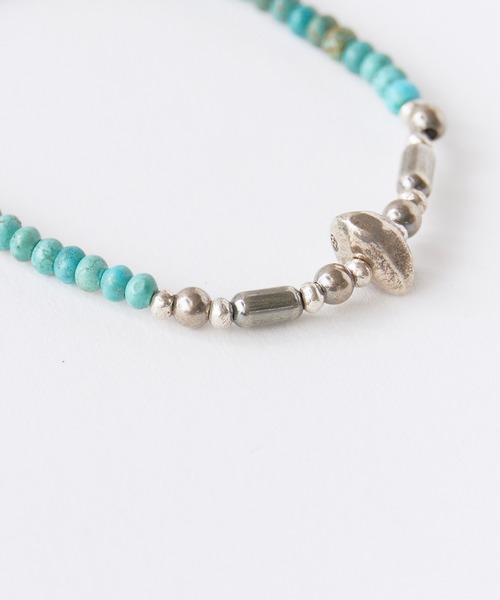 SunKu(サンク)の「SunKu/サンク Turquoise & Silver Pipe Ball Beads Bracelet ターコイズ & シルバー パイプ ボール ビーズ ブレスレット 天然石 メンズ レディース 2026年 夏 夏服(ブレスレット・メンズ・ターコイズブルー・FREE)」の8枚目の写真