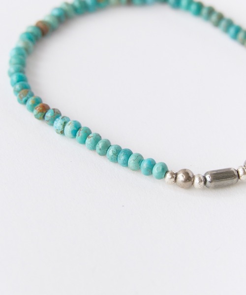 SunKu(サンク)の「SunKu/サンク Turquoise & Silver Pipe Ball Beads Bracelet ターコイズ & シルバー パイプ ボール ビーズ ブレスレット 天然石 メンズ レディース 2026年 夏 夏服(ブレスレット・メンズ・ターコイズブルー・FREE)」の9枚目の写真