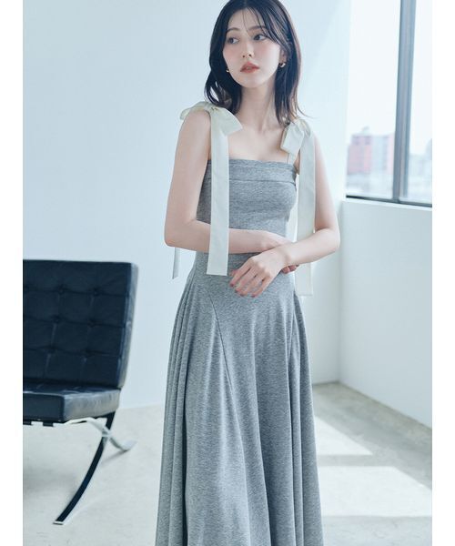 SNIDEL ショルダーリボンカットワンピース UV】ショルダーリボンカットベアワンピース（ワンピース）｜SNIDEL