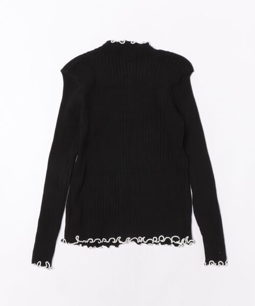Ritzy（リッツィー）の「配色パイピング メロウリブニット Vネックカーディガン（カーディガン/ボレロ・レディース・ベージュ/ブラック/ホワイト・FREE）」の5枚目の写真