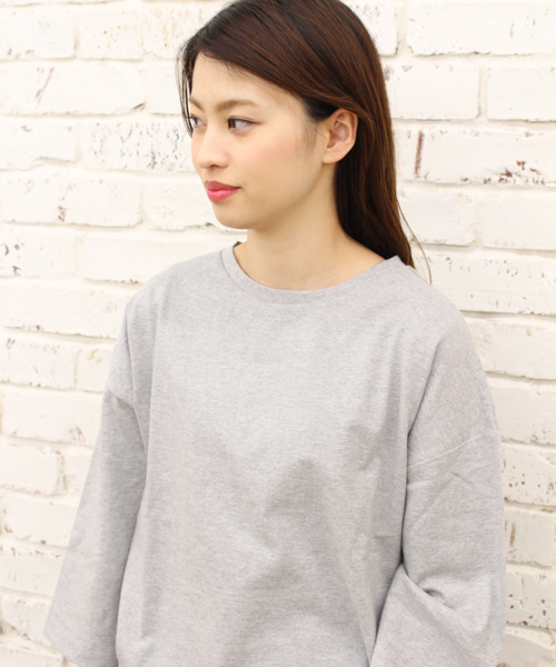 CIAOPANIC（チャオパニック）の「【Ciaopanic】ショート丈ＢＩＧスリーブＴシャツ（Tシャツ/カットソー・レディース・ホワイト/グレー/ブラウン/ネイビー/ライトブルー・FREE）」の8枚目の写真