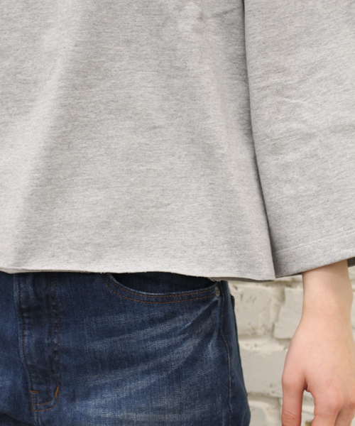 CIAOPANIC（チャオパニック）の「【Ciaopanic】ショート丈ＢＩＧスリーブＴシャツ（Tシャツ/カットソー・レディース・ホワイト/グレー/ブラウン/ネイビー/ライトブルー・FREE）」の10枚目の写真