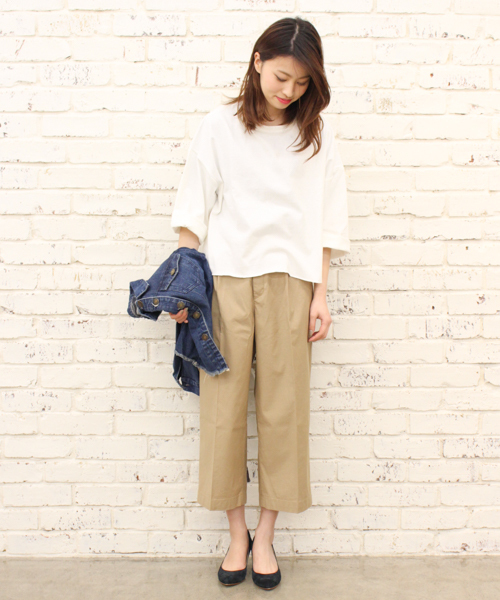 CIAOPANIC（チャオパニック）の「【Ciaopanic】ショート丈ＢＩＧスリーブＴシャツ（Tシャツ/カットソー・レディース・ホワイト/グレー/ブラウン/ネイビー/ライトブルー・FREE）」の11枚目の写真