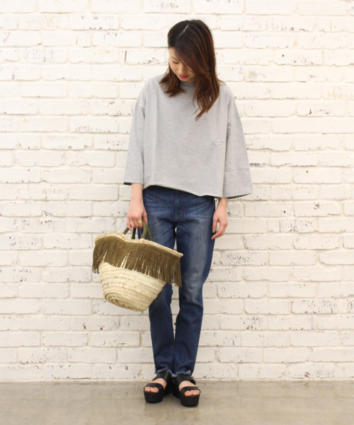 CIAOPANIC（チャオパニック）の「【Ciaopanic】ショート丈ＢＩＧスリーブＴシャツ（Tシャツ/カットソー・レディース・ホワイト/グレー/ブラウン/ネイビー/ライトブルー・FREE）」の12枚目の写真