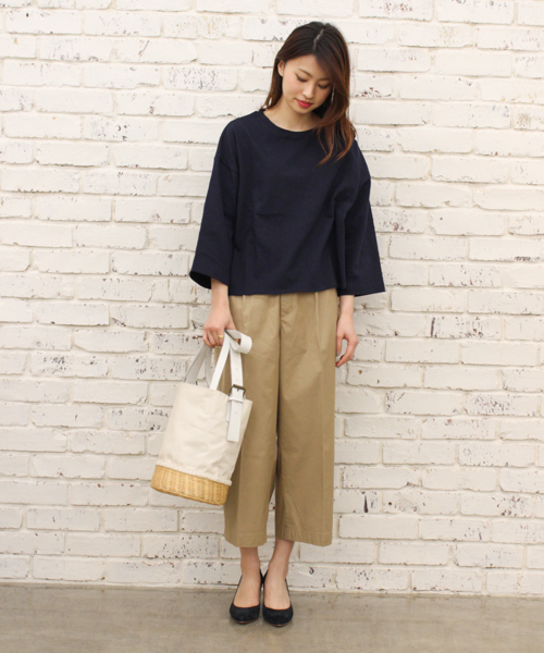 CIAOPANIC（チャオパニック）の「【Ciaopanic】ショート丈ＢＩＧスリーブＴシャツ（Tシャツ/カットソー・レディース・ホワイト/グレー/ブラウン/ネイビー/ライトブルー・FREE）」の14枚目の写真