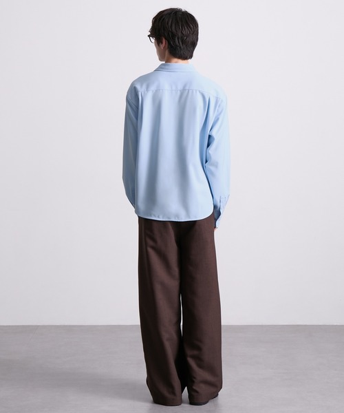 EMMA CLOTHES(エマクローズ)の「hard twist compact long sleeve regular collar shirt/ハードツイストコンパクト長袖レギュラーカラーシャツ(速乾 UV イージーケア)《ほりさん』コラボ》(シャツ/ブラウス・メンズ・ピンク/サックスブルー/スミクロ/オフホワイト・M/S/L)」の20枚目の写真