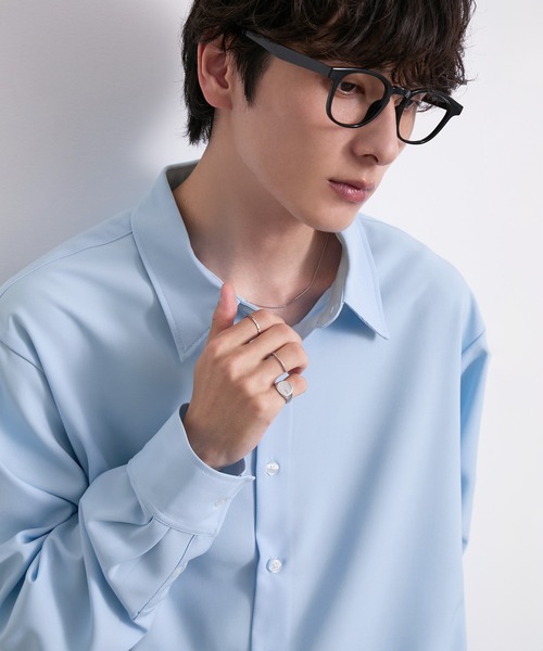 EMMA CLOTHES(エマクローズ)の「hard twist compact long sleeve regular collar shirt/ハードツイストコンパクト長袖レギュラーカラーシャツ(速乾 UV イージーケア)《ほりさん』コラボ》(シャツ/ブラウス・メンズ・ピンク/サックスブルー/スミクロ/オフホワイト・M/S/L)」の21枚目の写真