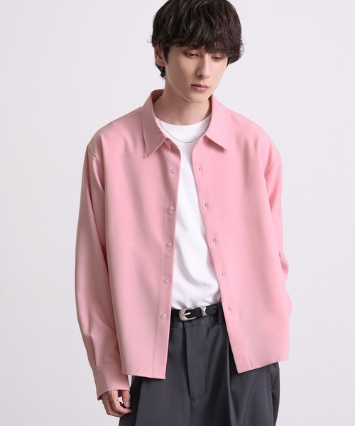 EMMA CLOTHES(エマクローズ)の「hard twist compact long sleeve regular collar shirt/ハードツイストコンパクト長袖レギュラーカラーシャツ(速乾 UV イージーケア)《ほりさん』コラボ》(シャツ/ブラウス・メンズ・ピンク/サックスブルー/スミクロ/オフホワイト・M/S/L)」の22枚目の写真