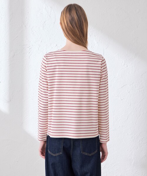 MACKINTOSH LONDON(マッキントッシュ ロンドン)の「【The Essential Collection】プレーティング天竺ボーダープルオーバー(Tシャツ/カットソー・レディース・レッド系その他4・40/38)」の5枚目の写真