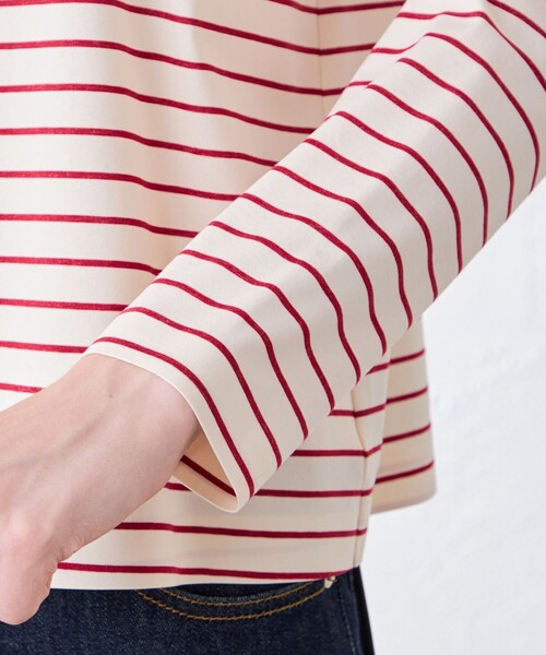 MACKINTOSH LONDON(マッキントッシュ ロンドン)の「【The Essential Collection】プレーティング天竺ボーダープルオーバー(Tシャツ/カットソー・レディース・レッド系その他4・40/38)」の6枚目の写真