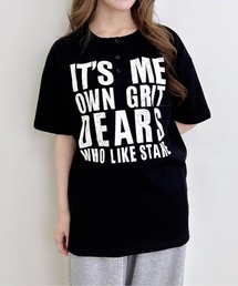 かすれロゴヘンリーネックチュニックTシャツ
