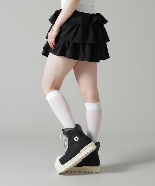 L.H.P(エルエイチピー)の「MAVYTH/メヴィス/FRILL SKIRT(スカート・レディース・ホワイト/グレー/ブラック・L/M)」の4枚目の写真