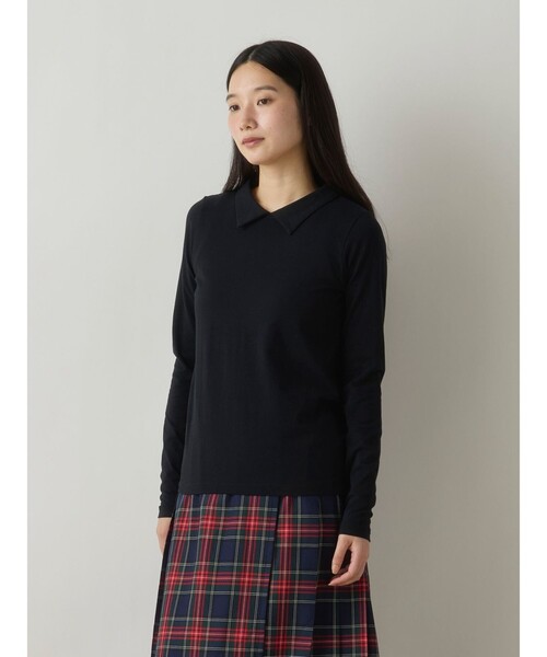 MidiUmi(ミディウミ)の「MidiUmi シャツカラープルオーバー(Tシャツ/カットソー・レディース・オフホワイト/ライトグレー/ライトブルー/ブラック・FREE)」の10枚目の写真