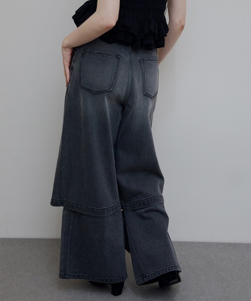 Ameri(アメリ)の「2WAY DETACHABLE DENIM PANTS(デニムパンツ・レディース・ブルー/チェリーピンク/ブラック・24inch/25inch/26inch)」の5枚目の写真