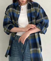 ビックシルエットメンズライクチェックシャツ