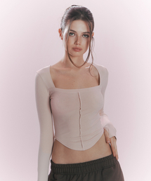 26SS Barbie Squareneck Long Sleeve Top (Baby Pink)