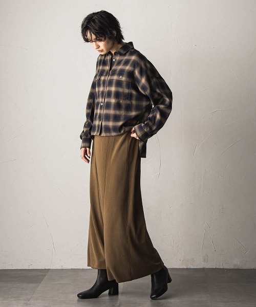 MAYSON GREY(メイソングレイ)の「オンブレチェックドルマンシャツ(シャツ/ブラウス・レディース・グリーン系その他/ダークベージュ・M)」の7枚目の写真