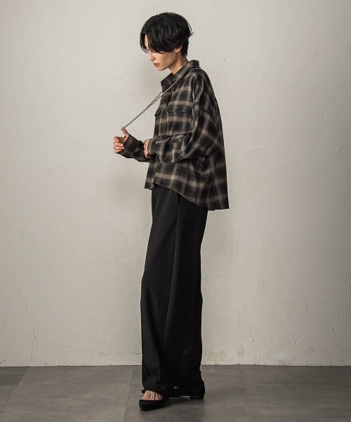 MAYSON GREY(メイソングレイ)の「オンブレチェックドルマンシャツ(シャツ/ブラウス・レディース・グリーン系その他/ダークベージュ・M)」の18枚目の写真
