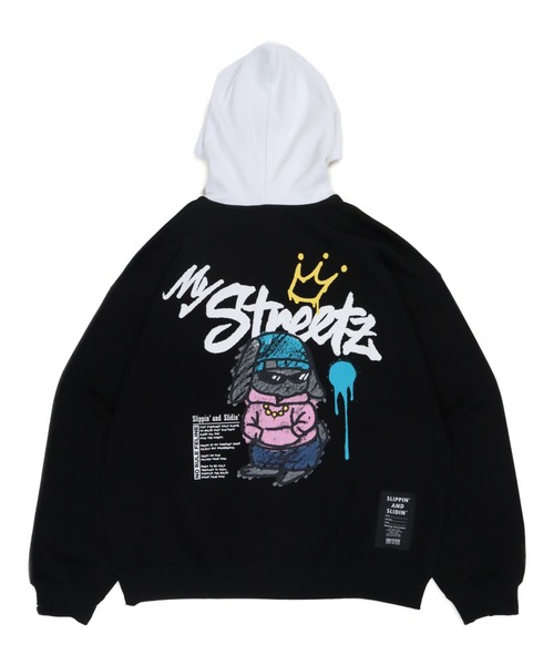 Ha-Li-C STORE(ハリックストア)の「ウサギ ラクガキロゴパーカー(パーカー・メンズ・ホワイト/ダークグリーン/ブラック・MEDIUM/LARGE/X-LARGE)」の1枚目の写真