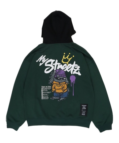 Ha-Li-C STORE(ハリックストア)の「ウサギ ラクガキロゴパーカー(パーカー・メンズ・ホワイト/ダークグリーン/ブラック・MEDIUM/LARGE/X-LARGE)」の3枚目の写真