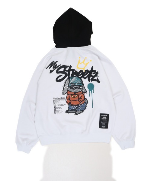 Ha-Li-C STORE(ハリックストア)の「ウサギ ラクガキロゴパーカー(パーカー・メンズ・ホワイト/ダークグリーン/ブラック・MEDIUM/LARGE/X-LARGE)」の13枚目の写真