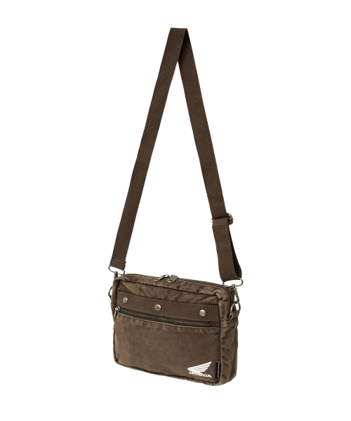 PHYPS MOTORCYCLE（フィップスモーターサイクル）の「Washed Field Mini Cross Bag Brown（メッセンジャーバッグ・レディース・その他・FREE）」の4枚目の写真
