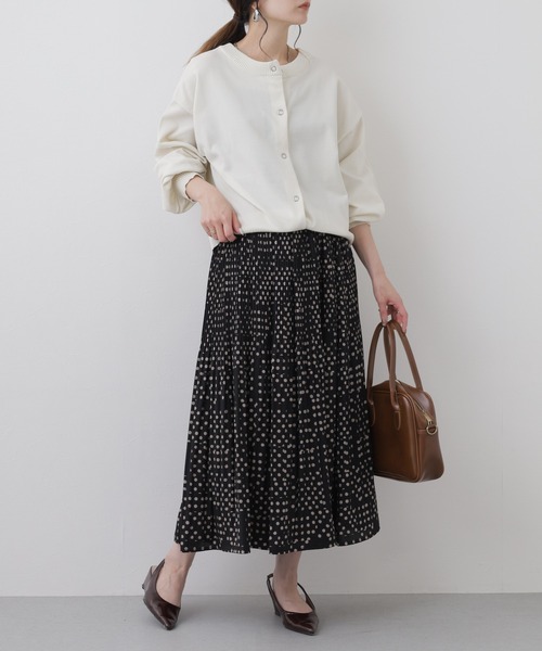 EGLANTINE(エグランティーヌ)の「EGLANTINE セットアップ対応 ドットプリントプリーツスカート(スカート・レディース・ブラウン/ブラック・38)」の10枚目の写真