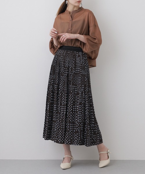 EGLANTINE(エグランティーヌ)の「EGLANTINE セットアップ対応 ドットプリントプリーツスカート(スカート・レディース・ブラウン/ブラック・38)」の21枚目の写真