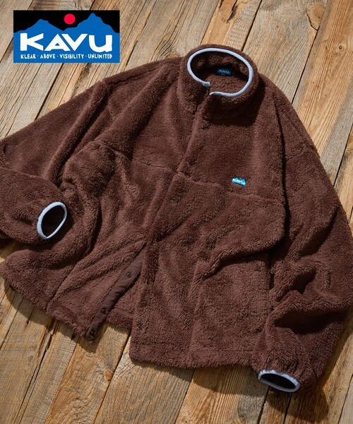 KAVU(カブー)の「KAVU/カブー 限定展開 KAVU×FREAK'S STORE / カブ― 別注 シャギー フリース ブルゾン(ブルゾン・メンズ・グレイッシュベージュ/ブラウン/ネイビー/ブラック・SMALL/MEDIUM/LARGE)」の2枚目の写真