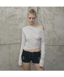 Slouchy Off-Shoulder Long Sleeve (BEIGE)