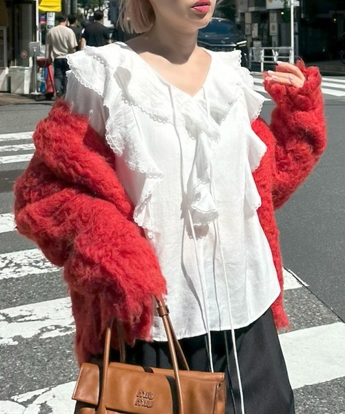 Alley Tokyo(アリートーキョー)の「フリフリいっぱいブラウス(シャツ/ブラウス・レディース・レッド/ブラウン/オフホワイト・FREE)」の13枚目の写真
