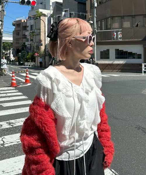 Alley Tokyo(アリートーキョー)の「フリフリいっぱいブラウス(シャツ/ブラウス・レディース・レッド/ブラウン/オフホワイト・FREE)」の18枚目の写真