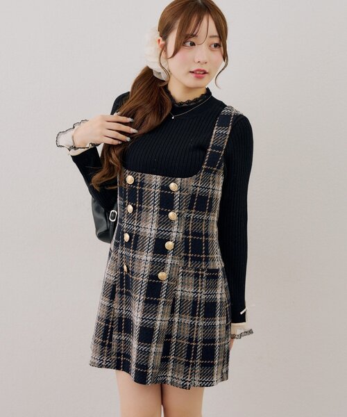 continuer de NICE CLAUP(コンティニューデナイスクラップ)の「バックレースアップミニワンピース(ワンピース・レディース・アイボリー/ネイビー/ブラック・FREE)」の3枚目の写真