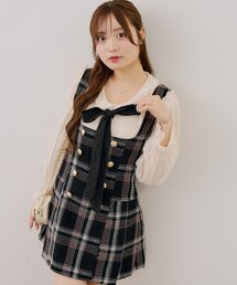 バックレースアップミニワンピース