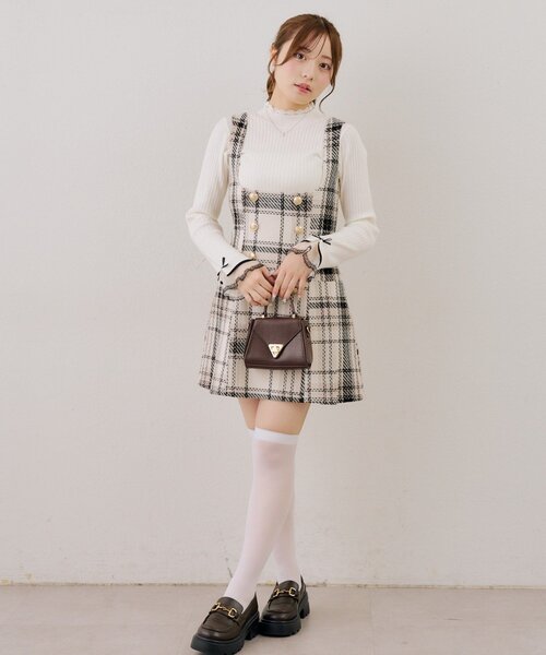 continuer de NICE CLAUP(コンティニューデナイスクラップ)の「バックレースアップミニワンピース(ワンピース・レディース・アイボリー/ネイビー/ブラック・FREE)」の5枚目の写真