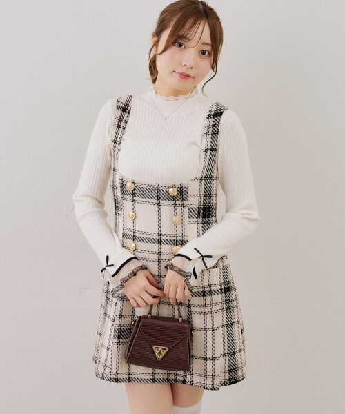continuer de NICE CLAUP(コンティニューデナイスクラップ)の「バックレースアップミニワンピース(ワンピース・レディース・アイボリー/ネイビー/ブラック・FREE)」の9枚目の写真
