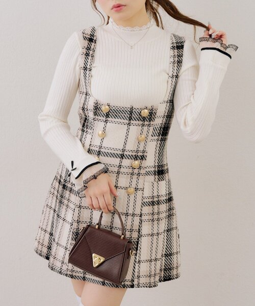 continuer de NICE CLAUP(コンティニューデナイスクラップ)の「バックレースアップミニワンピース(ワンピース・レディース・アイボリー/ネイビー/ブラック・FREE)」の10枚目の写真