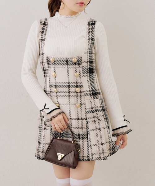 continuer de NICE CLAUP(コンティニューデナイスクラップ)の「バックレースアップミニワンピース(ワンピース・レディース・アイボリー/ネイビー/ブラック・FREE)」の12枚目の写真
