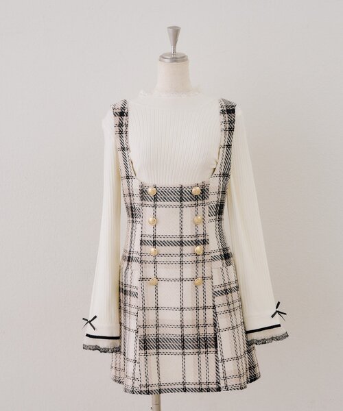 continuer de NICE CLAUP(コンティニューデナイスクラップ)の「バックレースアップミニワンピース(ワンピース・レディース・アイボリー/ネイビー/ブラック・FREE)」の15枚目の写真