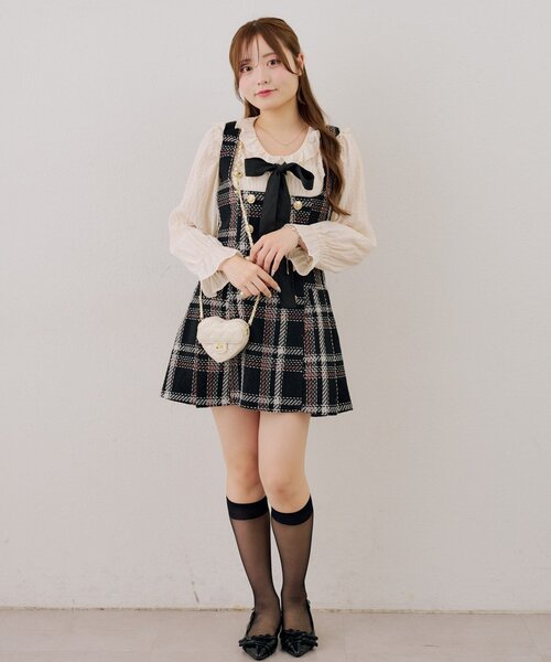continuer de NICE CLAUP(コンティニューデナイスクラップ)の「バックレースアップミニワンピース(ワンピース・レディース・アイボリー/ネイビー/ブラック・FREE)」の17枚目の写真