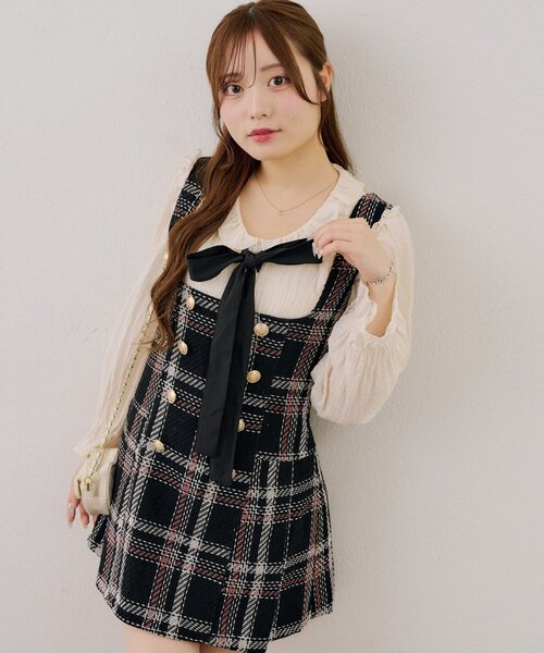 continuer de NICE CLAUP(コンティニューデナイスクラップ)の「バックレースアップミニワンピース(ワンピース・レディース・アイボリー/ネイビー/ブラック・FREE)」の21枚目の写真
