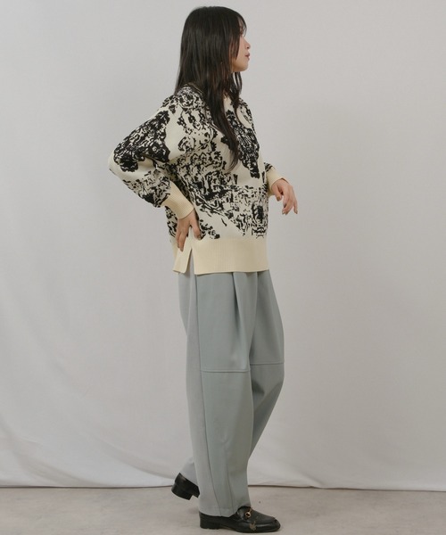 palm RICHE（ポームリシュ）の「膨れジャガードTOPS（ニット/セーター・レディース・アイボリー/レッド/チャコールグレー・M）」の22枚目の写真