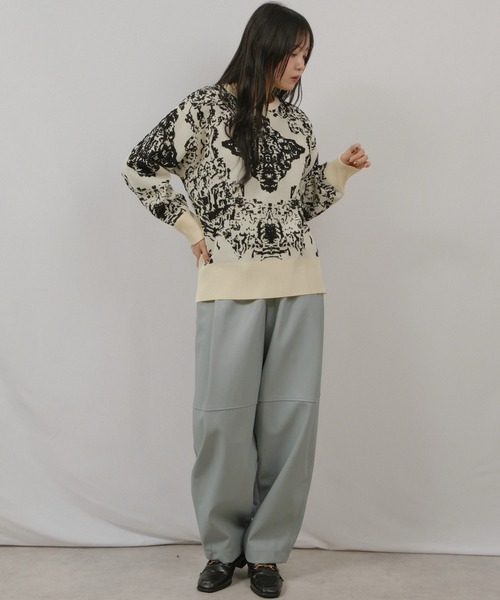 palm RICHE（ポームリシュ）の「膨れジャガードTOPS（ニット/セーター・レディース・アイボリー/レッド/チャコールグレー・M）」の21枚目の写真