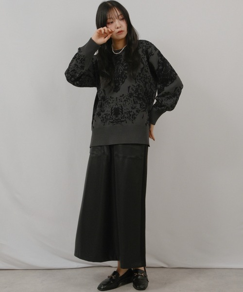 palm RICHE（ポームリシュ）の「膨れジャガードTOPS（ニット/セーター・レディース・アイボリー/レッド/チャコールグレー・M）」の10枚目の写真