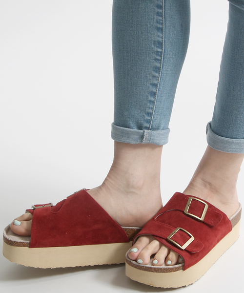 WEGO（ウィゴー）の「WEGO/ベルトデザインサンダル（サンダル・レディース・ワイン/キャメル/ベージュ/ブラック/インディゴブルー・MEDIUM/LARGE）」の5枚目の写真